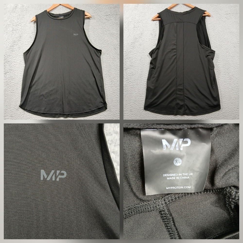 MyProtein MP Tank Top Men's XL Black Sleeveless Athletic Training Shirt